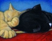 SALE   Willy and Charlie. Original cat oil painting.by Heidi Shaulis