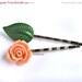 Holiday SALE Rose and Leaf Bobby Pin. Garden Theme Hair Accessories. Bobby Pins by Liz Hutnick