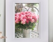 SALE - Paris Roses in Flower Market, 5 x 7 Fine Art Photograph in 8 x 10 Double Mat