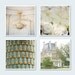 Paris Photography - Set of Four 5 x 5 Fine Art Photographs, Roses, The Louvre, Chandelier, French Wall Decor