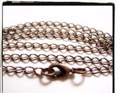 ON SALE 1 Finished Necklace Chain 20 inch Antique Copper Curb Chain 4.2mm item 099
