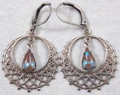 Saphirets and Filigree Hoop Earrings