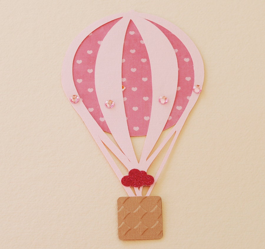 Hot Air Balloon Princess Tea Party or Dress-up  Invitation - Light Pink Hot Pink