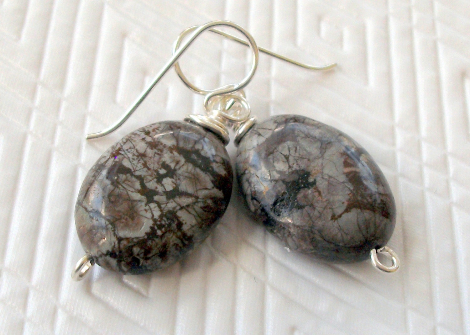 Jasper Sterling Silver Earrings