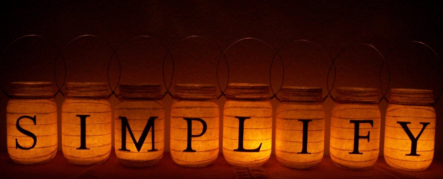 Primitive 8 Piece 'Simplify' Luminary Centerpiece Lantern Set