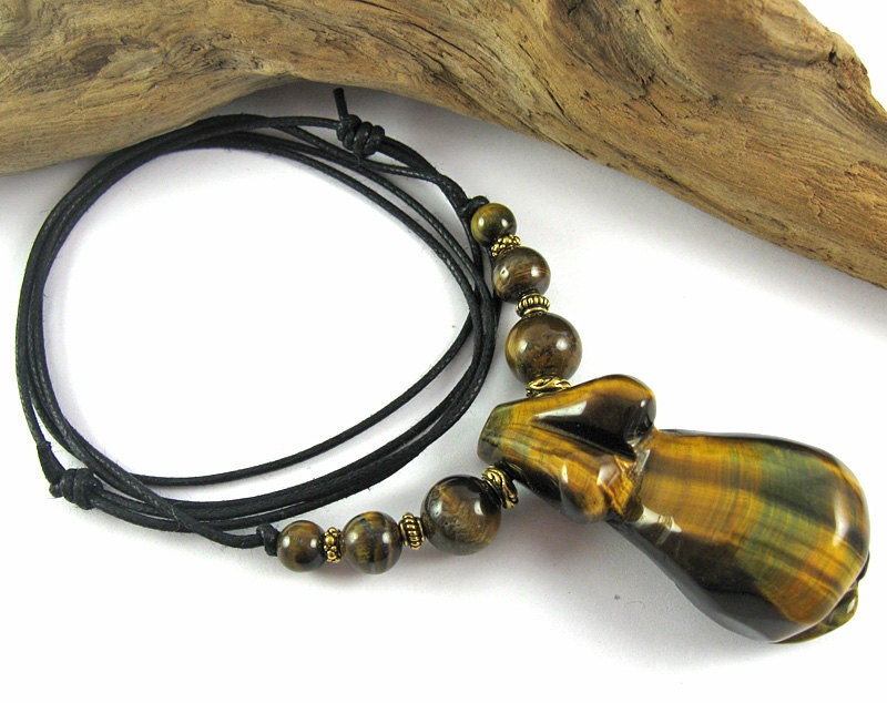 VBAC Goddess Birth Necklace - Tiger Eye Fertility Goddess Necklace - Blessingway Necklace
