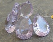 Luxe Focal Beads - Pink Amethyst - Ring Cut - Large Pear Briolettes - Bridal Designs Quality (12k44c)