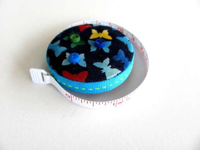 Butterfly Rainbow Pocket Fabric Covered Tape Measure