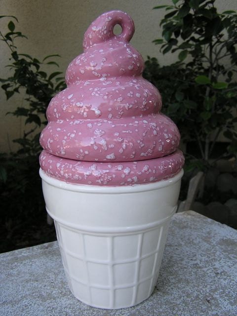 Swirled Cherries & Cream Delight Cookie Jar
