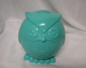Baby Owl Bank Turquoise