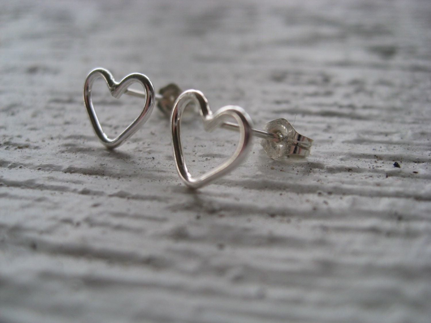 Halo Studs - Sterling silver hollow heart studs