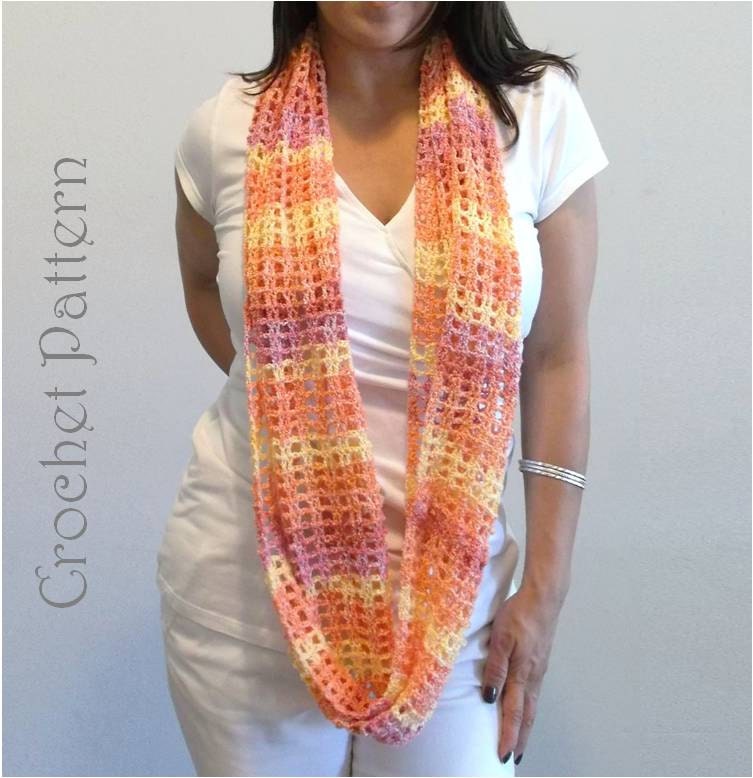 Infinite Breeze Scarf and Cowl Crochet pattern, Automatic download
