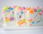 Confetti Soap - Summer Fling - Handcrafted Glycerin Soap - Raspberries, Peaches, Magnolias