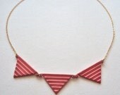 Pink Triangle Geometric necklace with 14k gold filled chain