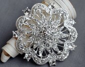 Rhinestone Brooch Embellishment Crystal Pearl Wedding Brooch Bouquet Cake Decoration Hair Comb Shoe Clip BR072