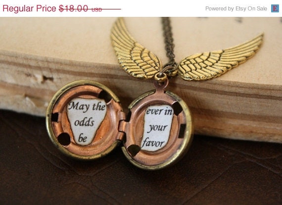 ON SALE Hunger Games Necklace - Harry Potter Golden Snitch - May the Odds Be Ever in Your Favor - You Choose the Snitch