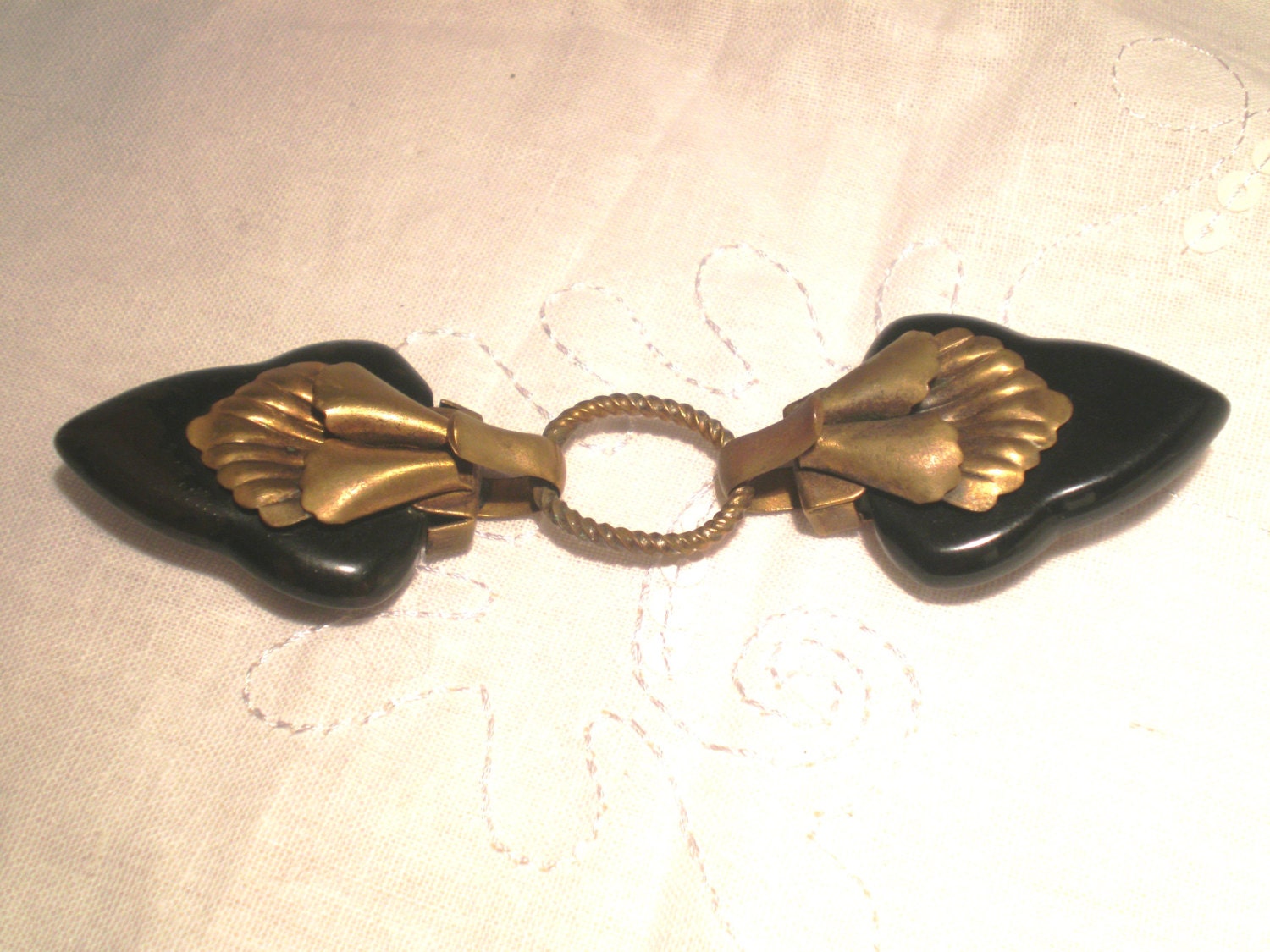 Antique Vintage Belt Buckle Clasp Bakelite Art Deco Victorian Art Nouveau Bride Statement Sewing Supplies