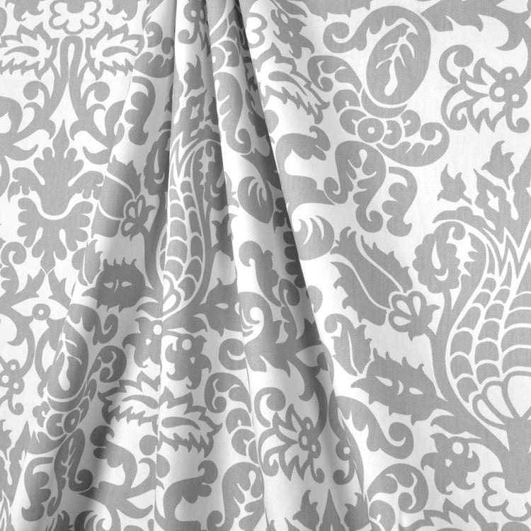 Fabric shower curtain, turquoise storm grey and white, Amsterdam, 72 X 72 inches