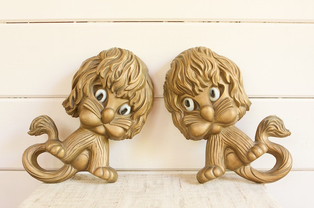 Vintage Homco Gold Lions