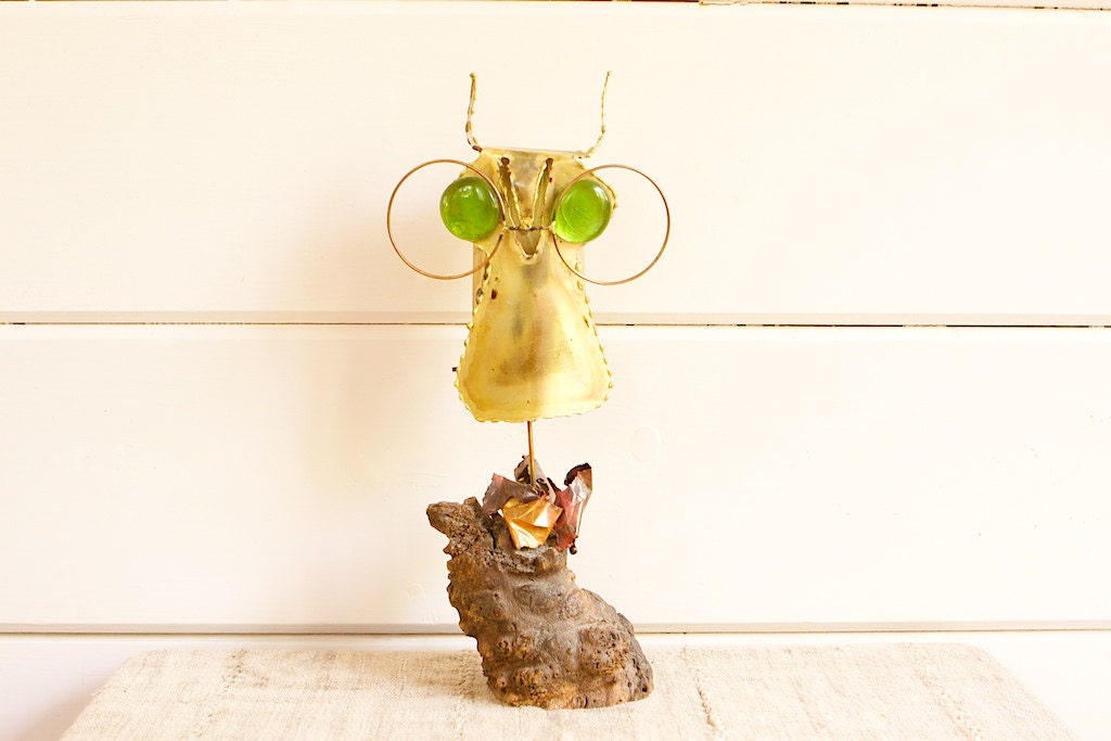 Vintage Jere Era Metal Owl Sculpture