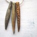 3 Golden Tribal Long Spike Handmade and Painted Ceramic Clay Beads No.86