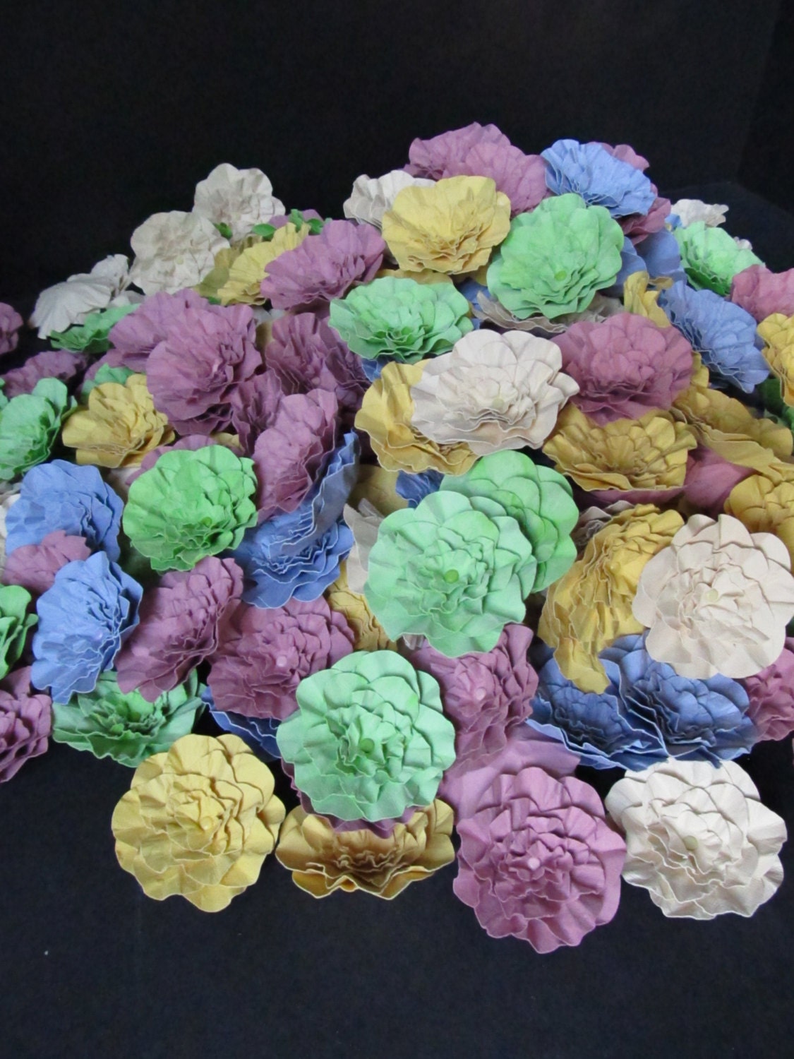 As seen in Bridal Guide Magazine Wedding  Handmade Open- Paper Flowers-Custom Colors-  2 1/2 inch-200