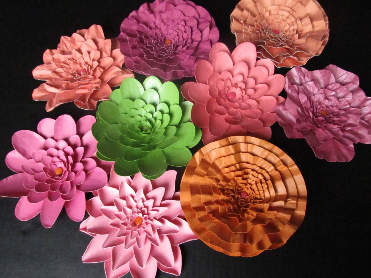 Weddings Large Paper Flowers 25-7 inch flowers Great for photo booth backdrop Colors of Choice