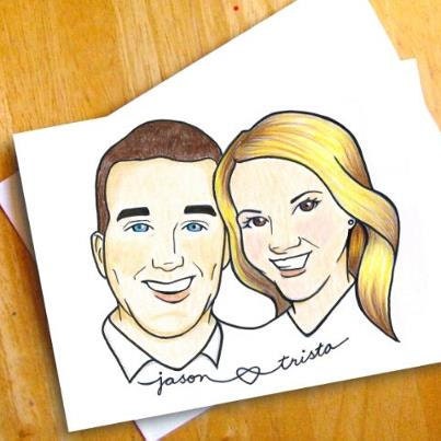 Save The Date - Custom Caricature Illustration - Wedding Couple - Date - Wedding Sign Board
