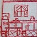 1109 Poplar, Interactive, house cross section embroidery pattern, dollhouse, needlework