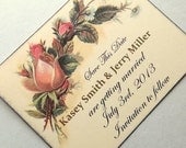 Save The Date wedding Victorian Roses romantic, bridal shower invitation