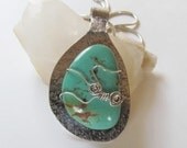 Southwest Turquoise Pendant, One of a Kind Jewelry, Arizona Turquoise & Silver Jewelry, Artisan Handcrafted, Chunky Turquoise Necklace