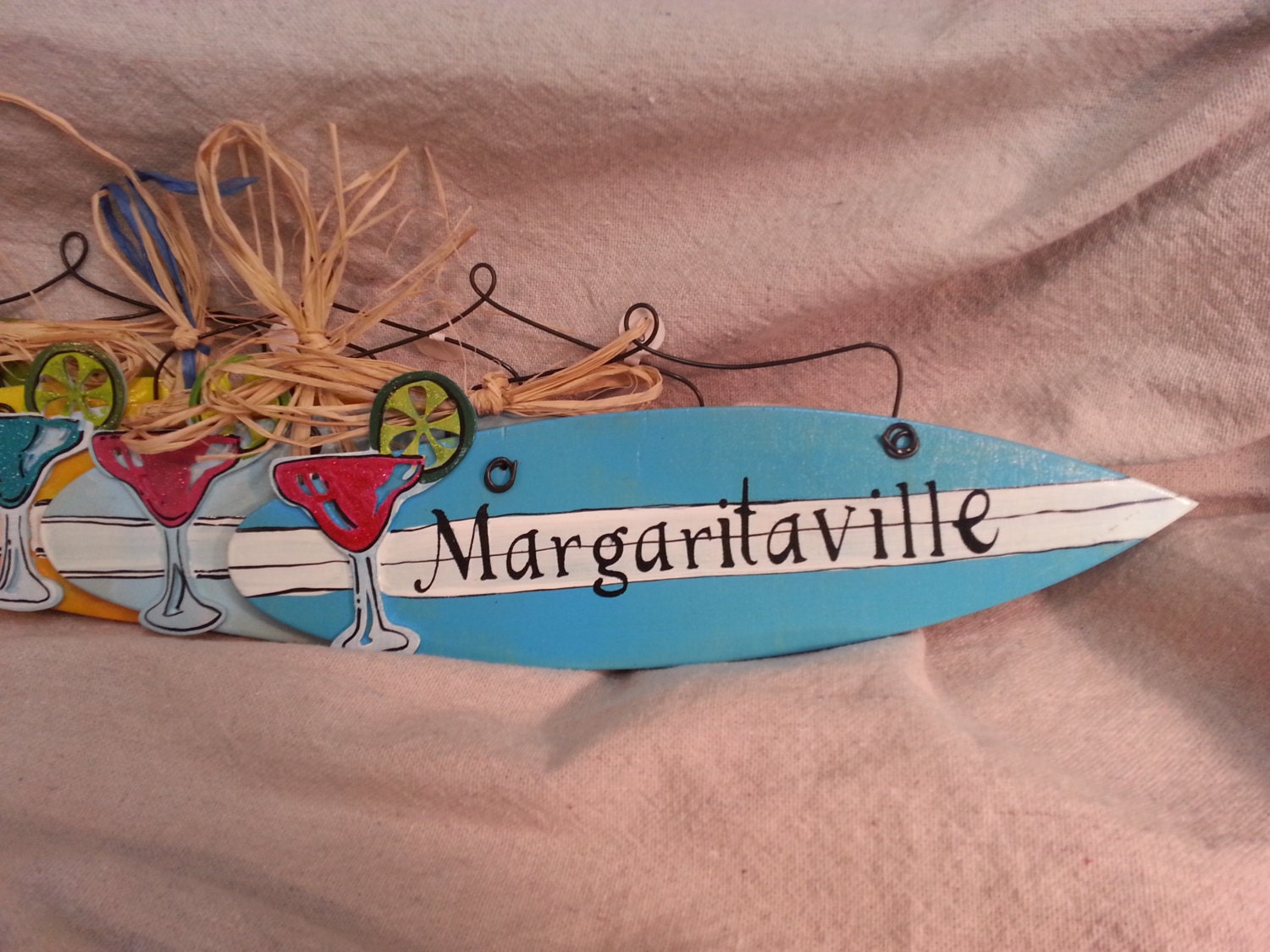 Hand painted sign Margaritaville surf board