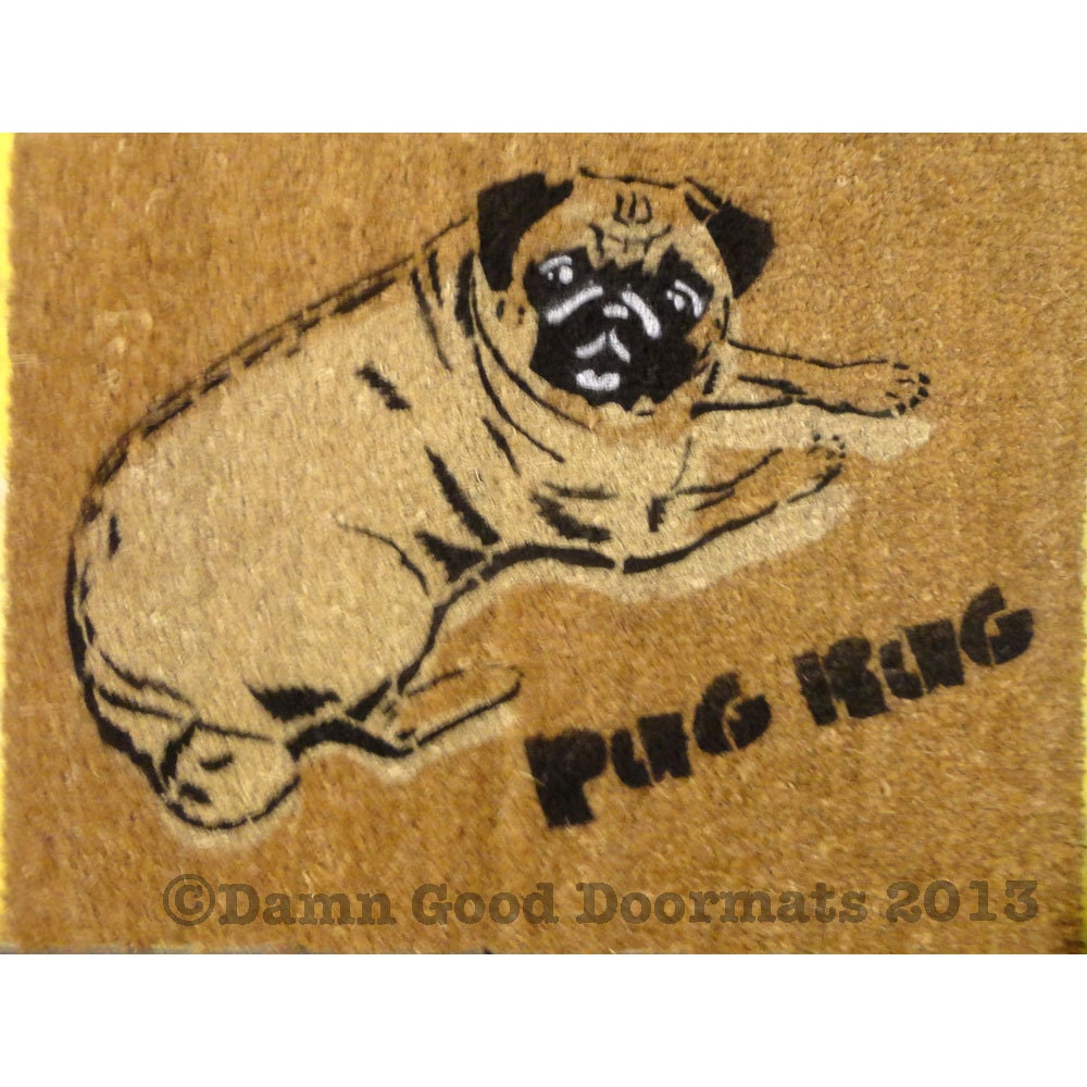 SALE Pug Rug- Hand Painted doormat