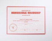 Will You Be My Maid of Honor Certificate