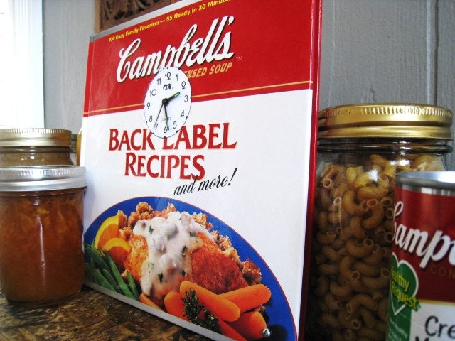 Kitchen Wall Clock from Upcycled Campbell's Cookbook Home And Living