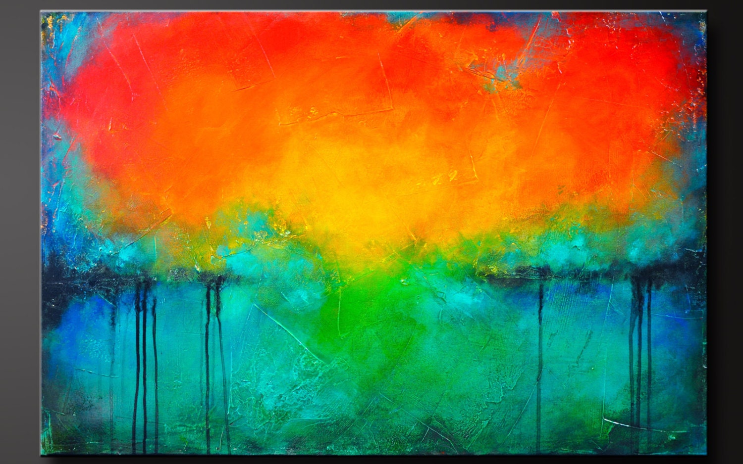 Oxidized Metal 16 - 24 x 36 - Abstract Acrylic Painting - Contemporary Wall Art- Highly Textured