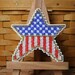 Patriotic Star Beaded Cross Stitch Ornament, Pin, or Magnet - Free Shipping
