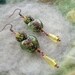 Earrings, Summer Color, Lamp Work Hearts and Lucite Beads