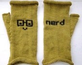 MADE TO ORDER - Nerd Emoticon Gloves for Men - Men's Fingerless Gloves - Men's Gloves - choose a colour - Geekery for Nerds and Geeks