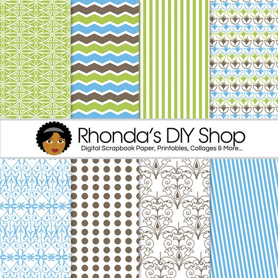 Printable Scrapbook Paper - Chic 1 Paper Pack - Digital, Commercial, Personal, & Educational Use - SD