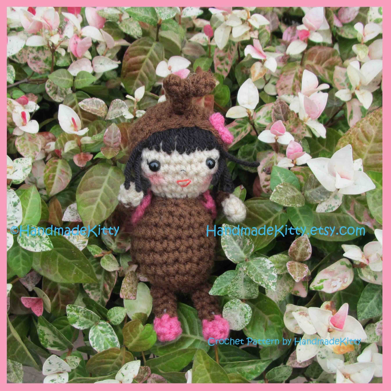 Japanese KabutoMushi Girl Doll Amigurumi PDF Crochet Pattern by HandmadeKitty