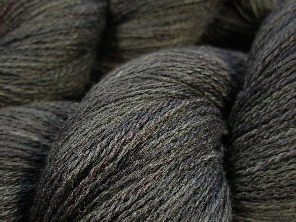 Lace Weight Silk/Merino Wool Yarn - Slate Grey Tonal - Hand Dyed Yarn, Knitting Craft Supplies