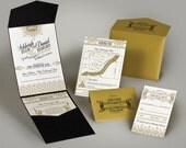 Champagne Glam Invitation Wedding Invitation Suite - sample Il_170x135