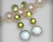 Earrings - Sky Blue Topaz Peridot Sterling Silver Drop