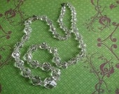 Vintage Wire Strung Cut Crystal Necklace Sterling