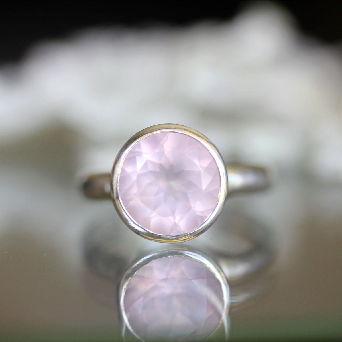 Rose Quartz In No Nickel / Nickel Free Sterling Silver Ring (Limited Edition) - Made To Order