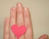 Heart Ring - Lasercut Acrylic Jewelry in Bubblegum Pink - Statement Ring - Adjustable Ring
