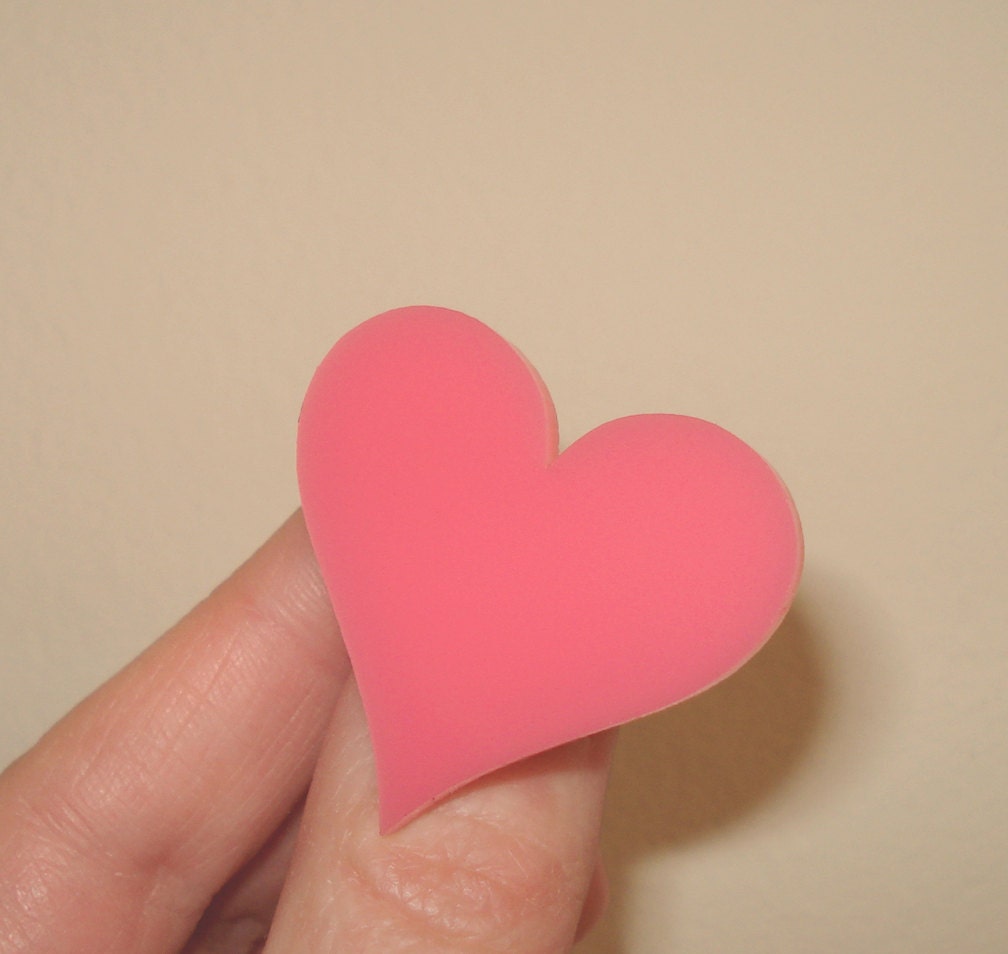 Heart Pin - Pink Acrylic Brooch