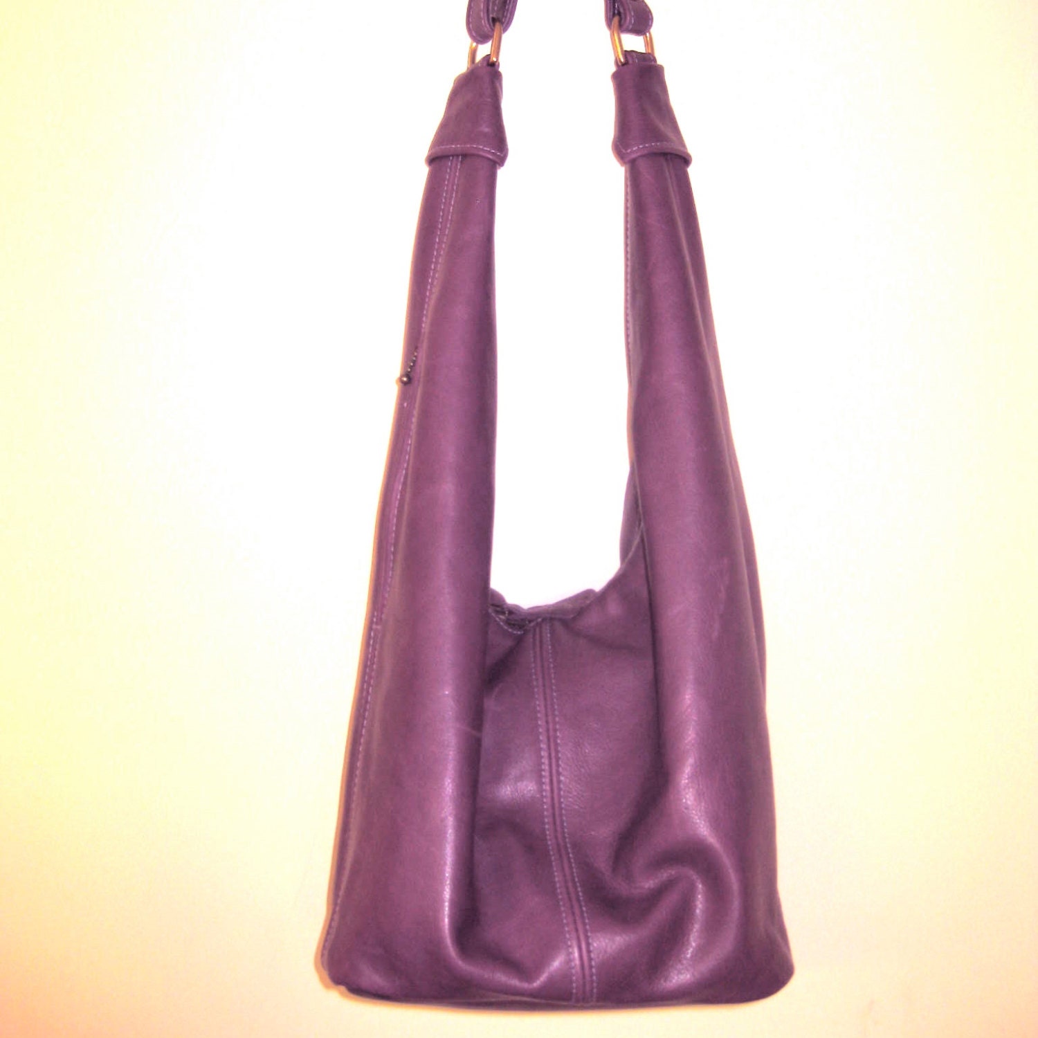 Purple Leather Shoulder Bag, Purse, Crossbody,Slouch, Hobo Sac -THE RITA