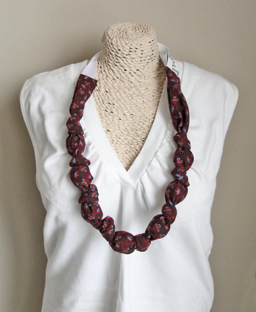 Knotted Bead Nursing and Teething Necklace in Chocolate Genevieve